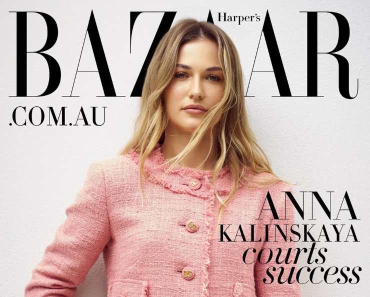 La copertina di Bazaar Australia con Anna Kalinskaya