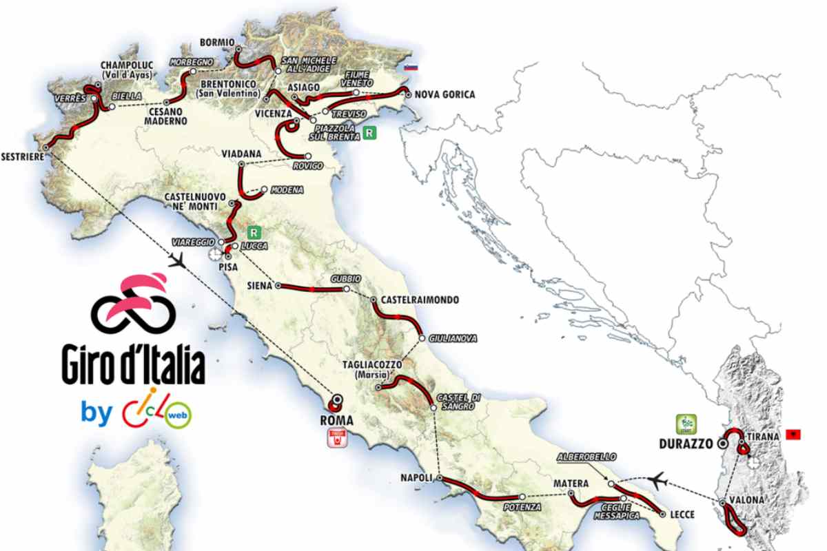 tappe del giro d'italia 2025