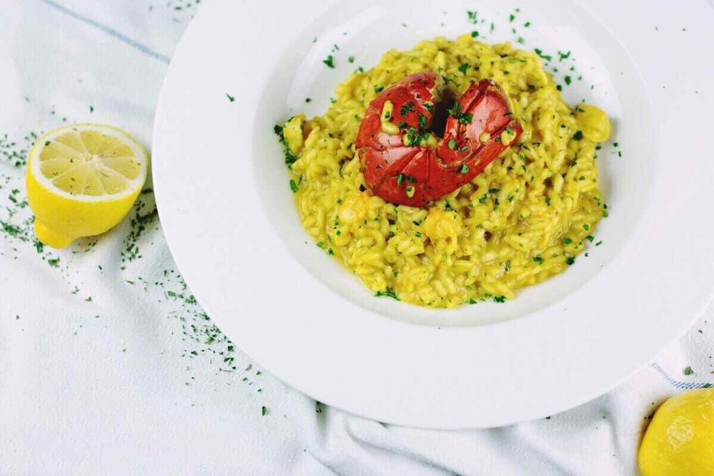 Risotto zafferano con gamberi