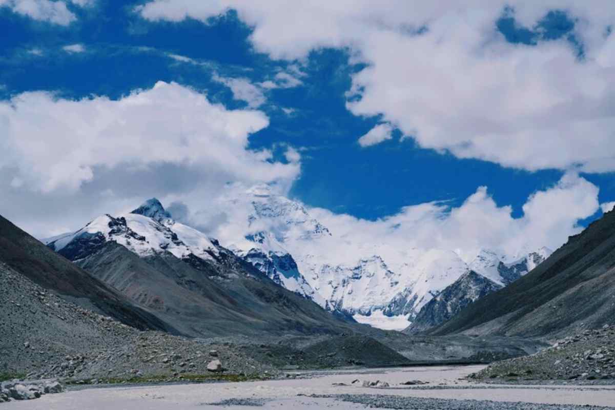 Monte Everest avvolto dalle nuvole