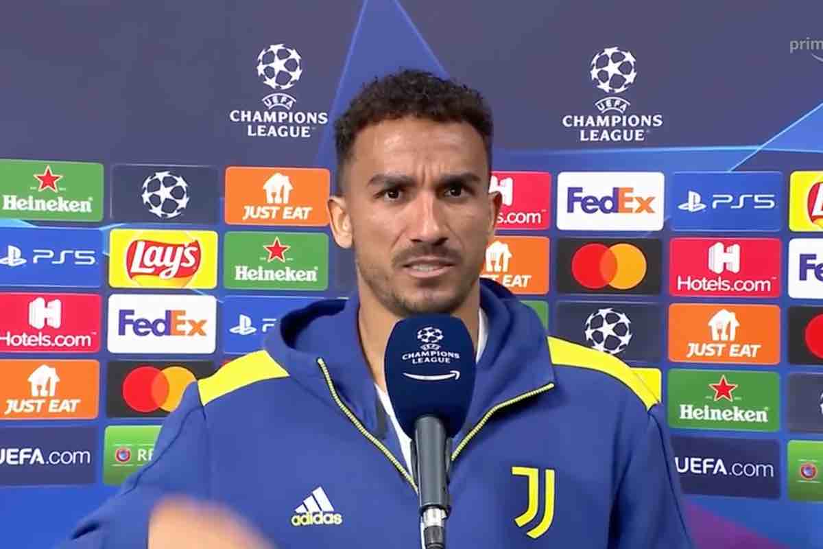 Danilo intervistato dopo una partita Champions