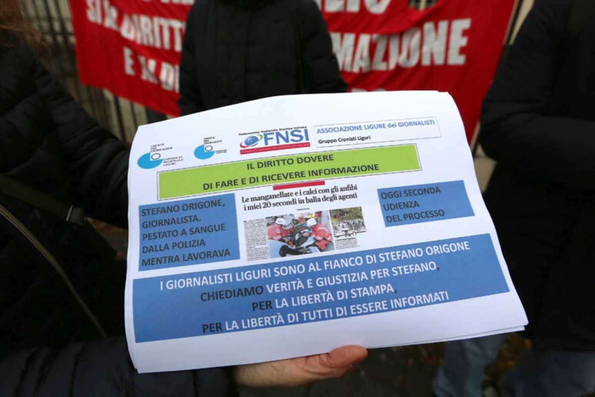 Solidarietà dell'Fnsi a Origone