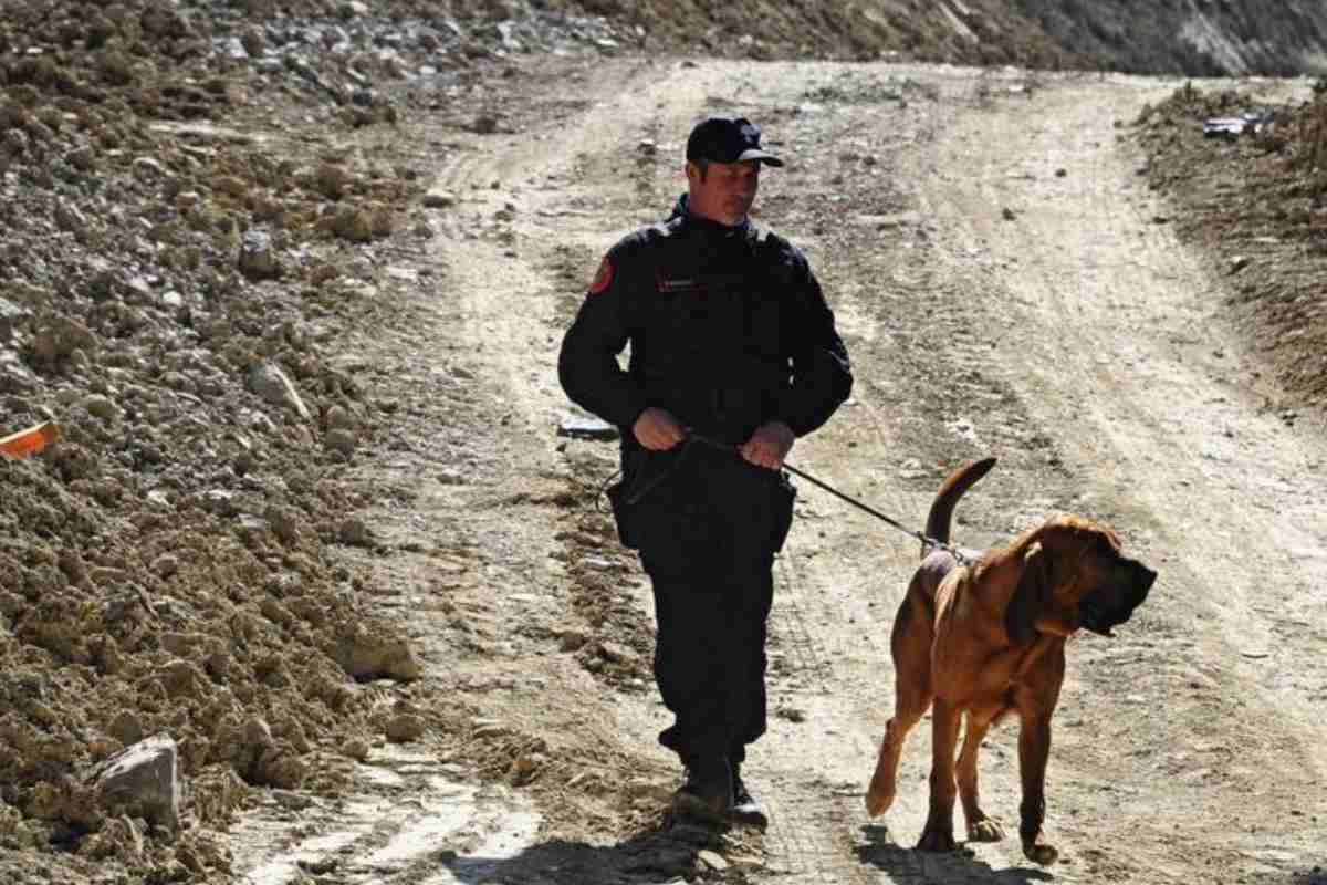 polizia con cane molecolare ricerca scomparso