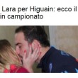 Gonzalo Higuain bacio con Lara Wechsler FOTO