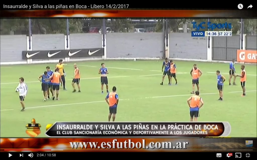 YOUTUBE Boca, rissa tra Juan Manuel Insaurralde e Jonathan Silva durante allenamento