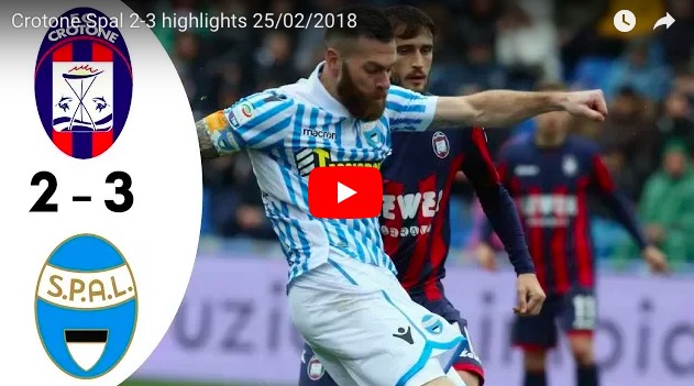 YOUTUBE Crotone-Spal 2-3, highlights-pagelle: Antenucci-Paloschi show