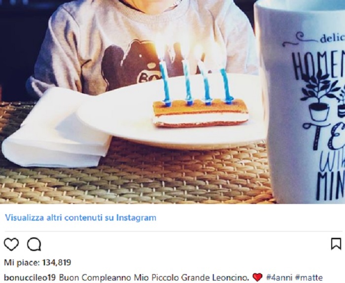 Leonardo Bonucci, polemica sulla foto del figlio: "Potevi comprargli una torta"