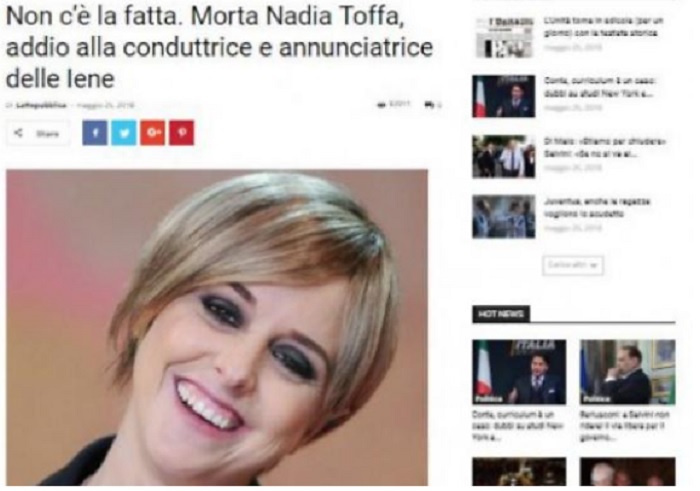 "Nadia Toffa è morta", e lei risponde così su Instagram alla notizia bufala FOTO