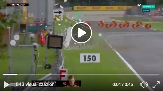 Marcus Ericsson video incidente spaventoso durante le prove libere del Gp Italia (Monza)