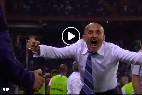 Spalletti espulso per esultanza dopo gol Brozovic in Sampdoria-Inter 0-1 (VIDEO)