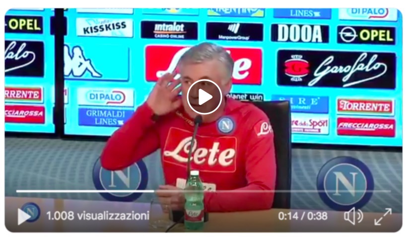 Ancelotti come Mourinho, VIDEO gesto orecchio anti tifosi Juventus