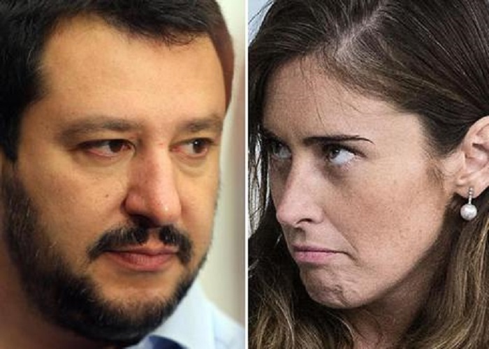 Matteo Salvini e Maria Elena Boschi, saluto con bacio alla cena di Annalisa Chirico
