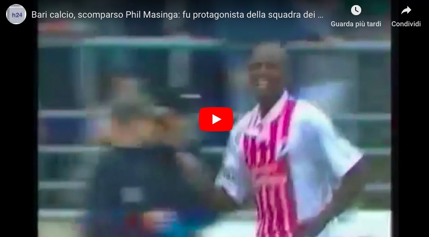 YouTube, Masinga è morto: VIDEO con tutti i gol segnati nel Bari