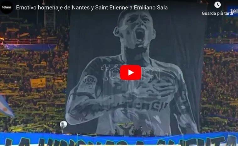 Nantes-Saint Etienne, omaggio commovente per Emiliano Sala: lacrime sugli spalti
