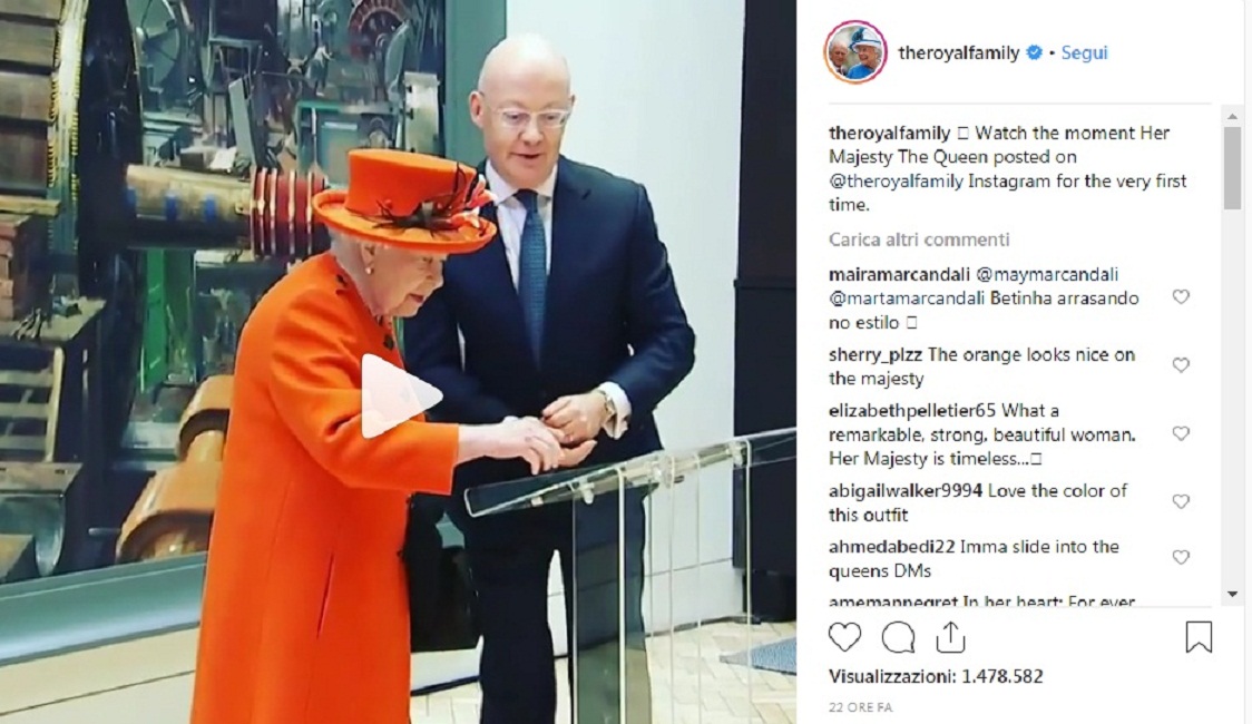 La Regina Elisabetta pubblica il primo post su Instagram: 43 anni fa inviò la prima email