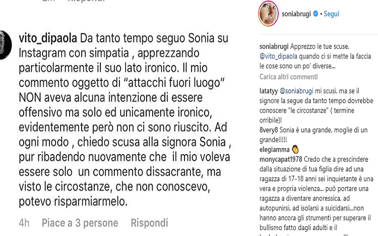 Le scuse del follower di Sonia Bruganelli