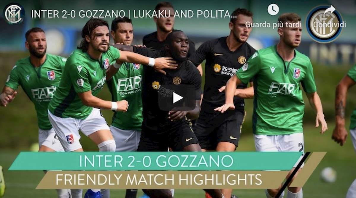 Inter Gozzano 2-0 highlights video gol YouTube Lukaku