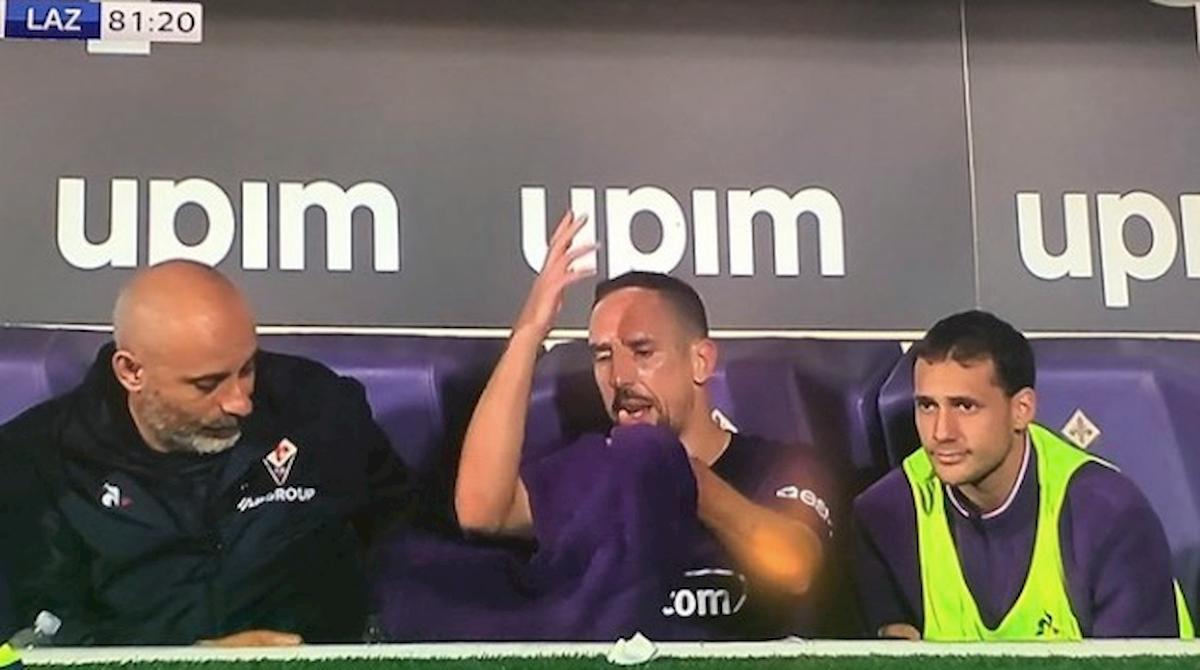 Ribery furioso con Montella Fiorentina Lazio sostituzione foto