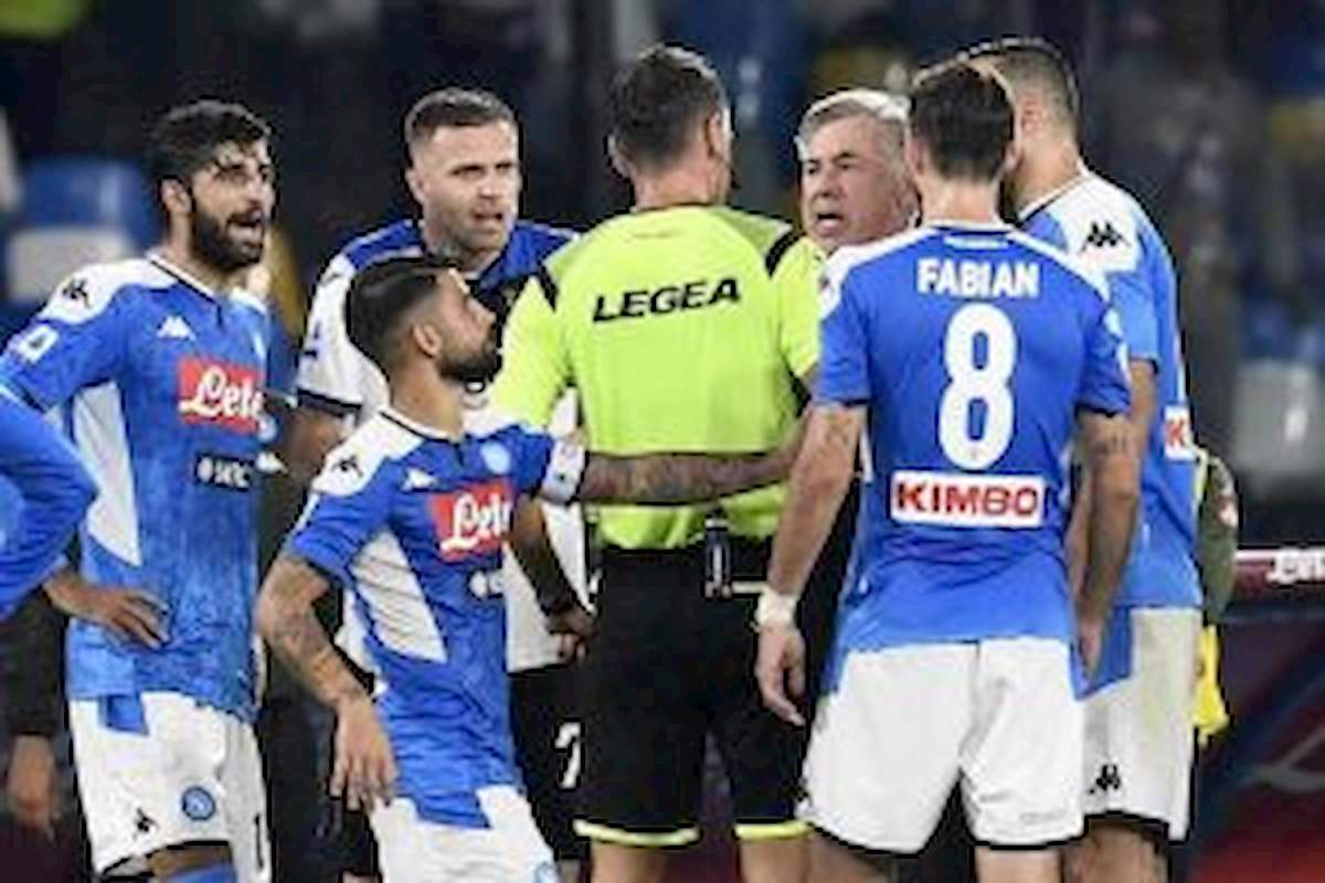 Napoli Ancelotti squalificato un turno proteste Atalanta