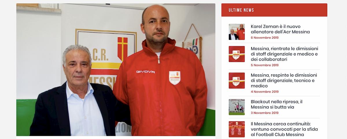 Figlio Zeman, Karel nuovo allenatore Acr Messina Serie d