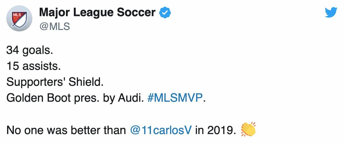 MLS schiaffo Ibrahimovic Carlos Vela miglior calciatore campionato