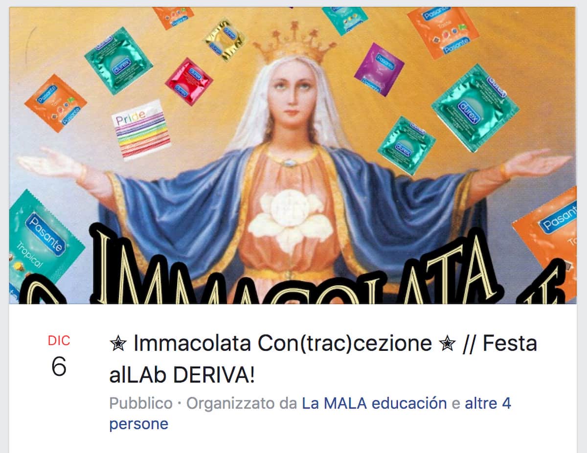 "Immacolata contraccezione", a Bologna il party più anti-Lega che blasfemo