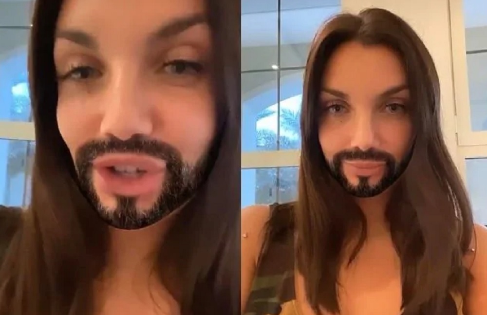Elettra Lamborghini in quarantena posta un video con la barba finta: "Sembro Gesù"