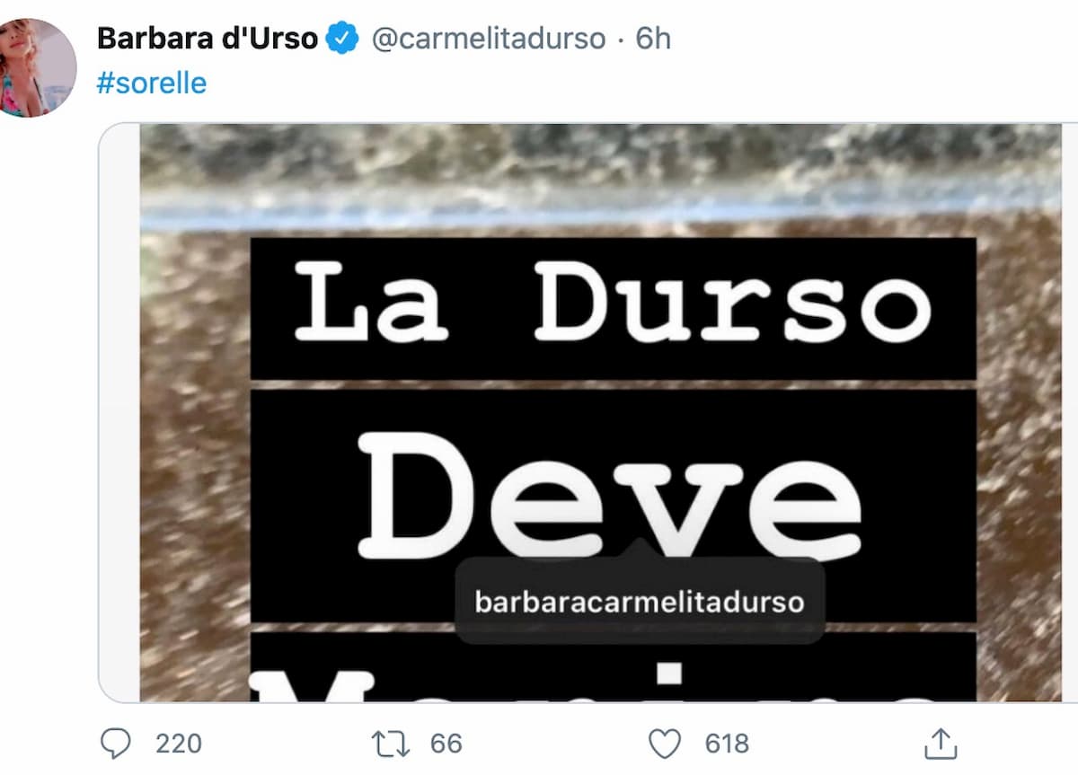 Yari Carrisi, su Instagram la frase: "La Durso deve morire"