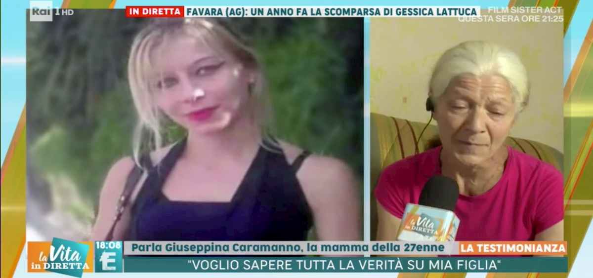Gessica Lattuca, la mamma a La Vita in Diretta: "Dov'è mia figlia? Non ho più speranze"