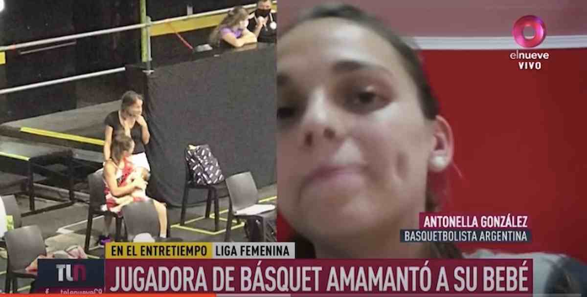 Antonella Gonzalez allatta la figlia in panchina, il VIDEO con il gesto della giocatrice basket è virale