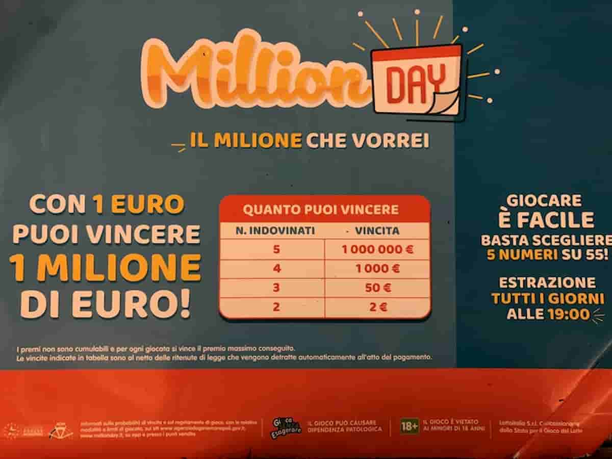 Million Day estrazione oggi mercoledì 19 maggio 2021: numeri e combinazione vincente Million Day di oggi