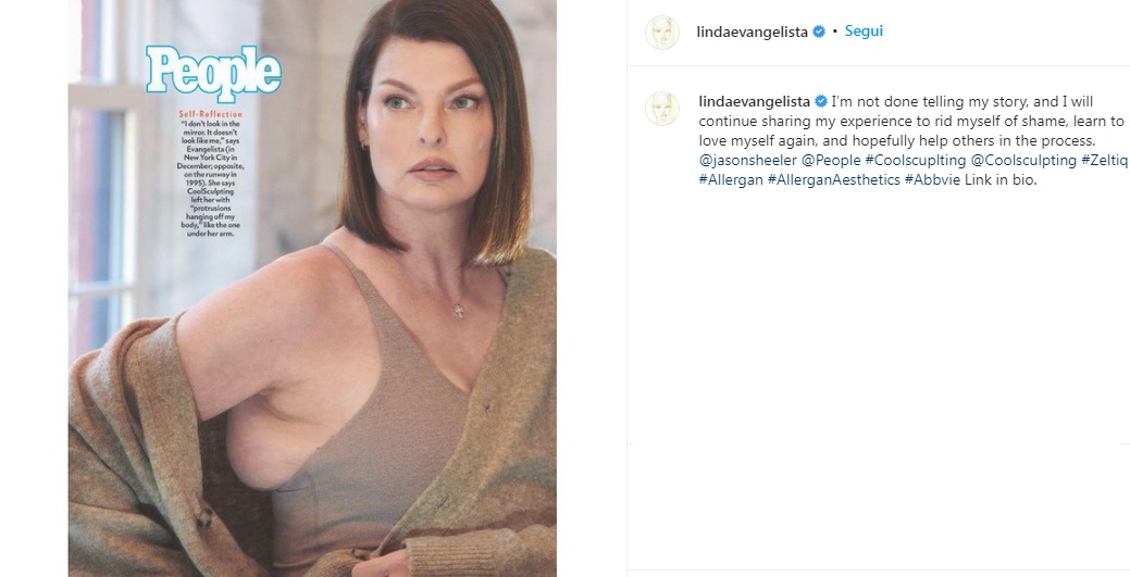 Linda Evangelista oggi (foto People/Instragram)