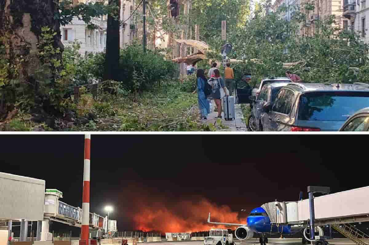 Maltempo e incendi, foto Ansa