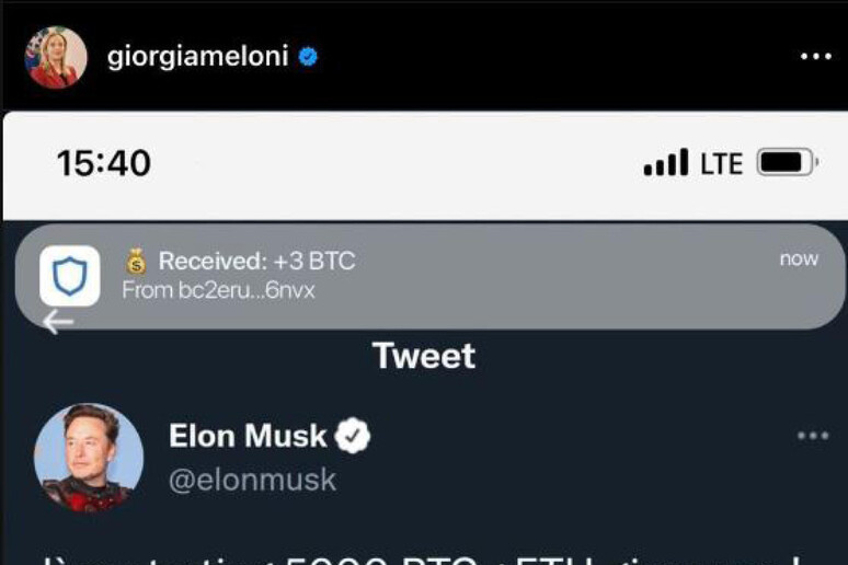 Giorgia Meloni, attacco hacker al suo profilo Instagram: pubblicati contenuti fake su Elon Musk