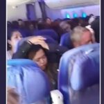 Un frame del video girato a bordo del volo della Latam Airlines