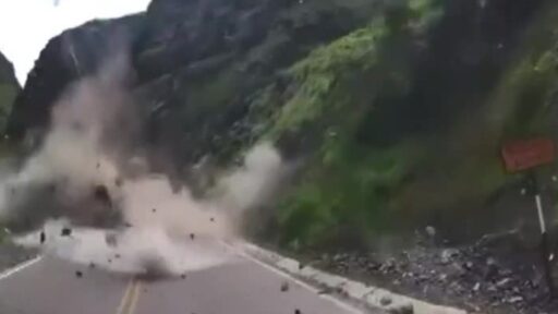 Piovono massi in Perù, un frame del video
