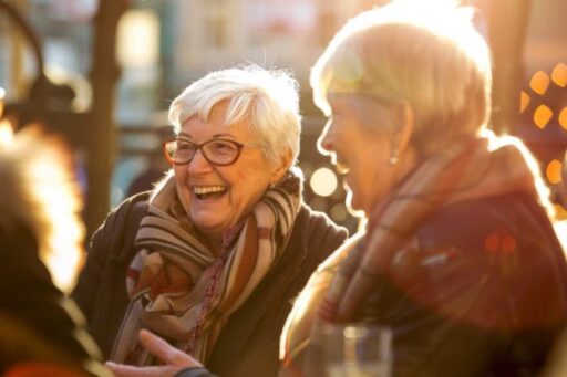 Due anziane che ridono