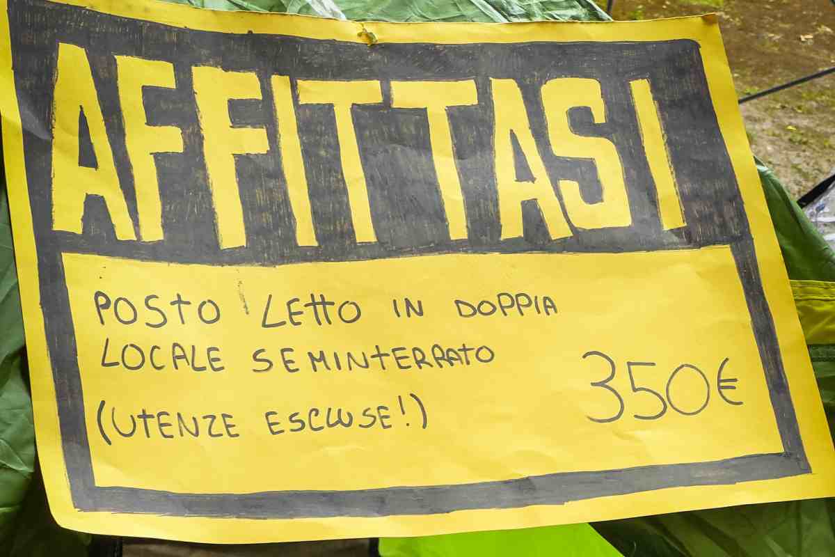 Cartello affittasi posto letto