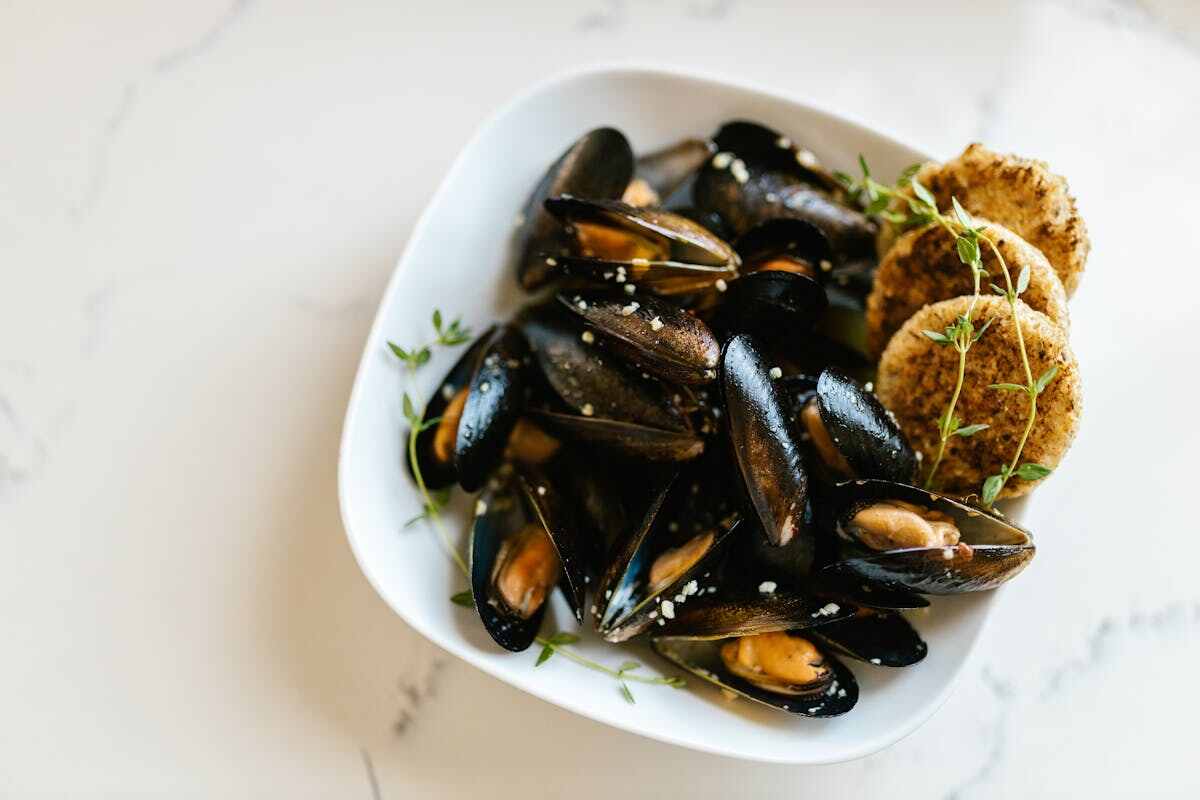 un piatto di cozze