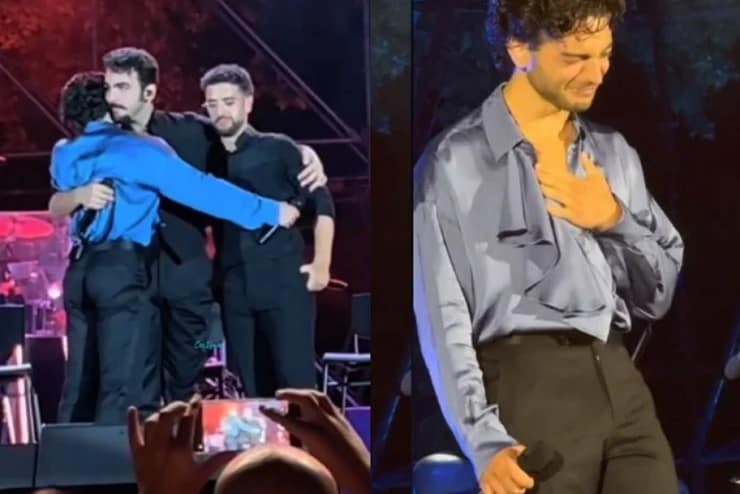 ignazio boschetto, gianluca ginoble e piero barone de il volo crollano sul palco