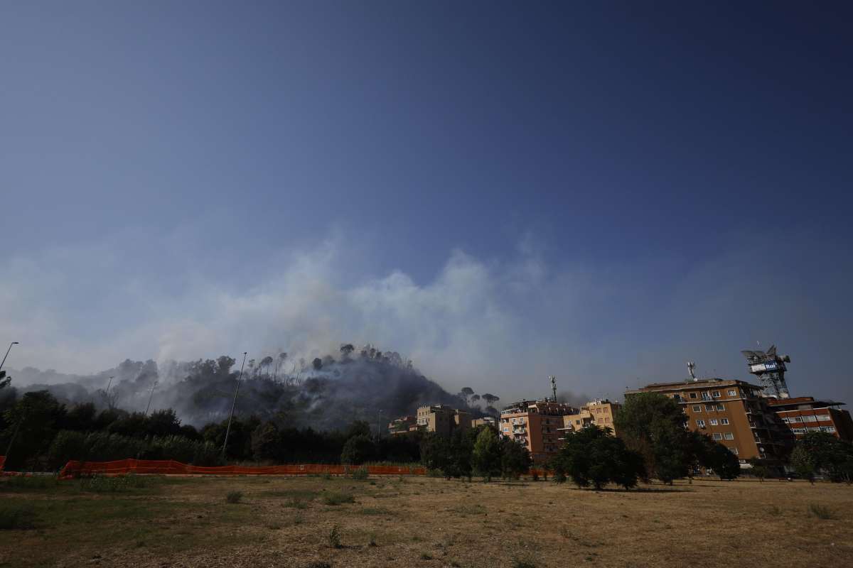 incendio roma collina monte mario