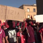 manifestanti per il bracciante morto a latina