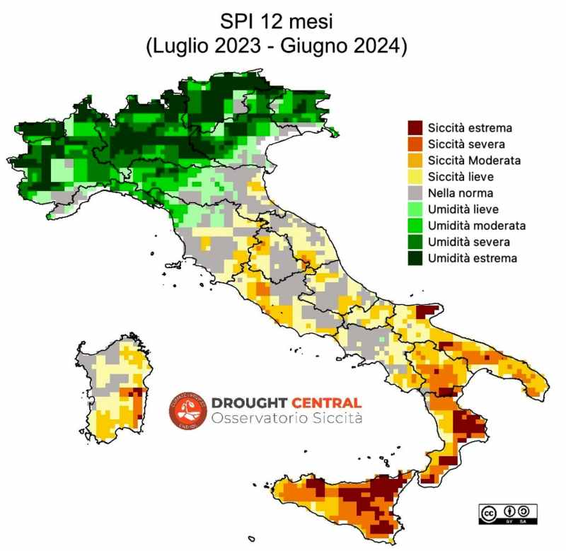 mappa siccità italia luglio 2024 cnr 
