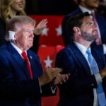 Trump e Vance sul palco della convention del partito repubblicano