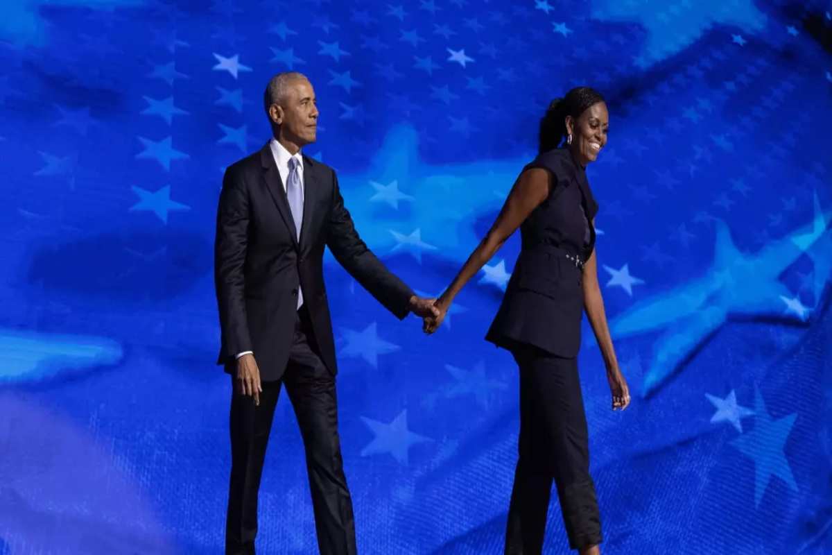 Michelle e Barack Obama alla convention di Chicago