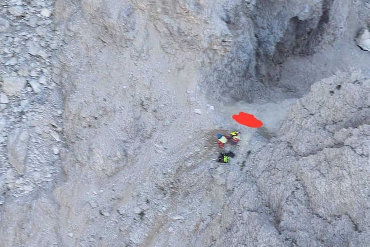 Il punto in cui è stato trovato il corpo del base jumper