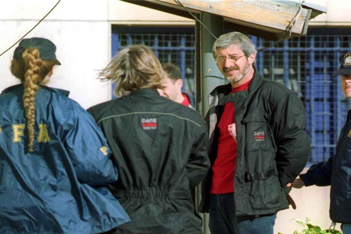 Leonardo Bertulazzi nel momento dell'arresto