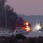 Lo yacht in fiamme