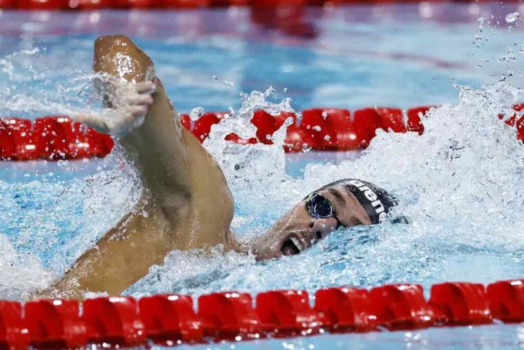 Paltrinieri durante la gara alle Olimpiadi