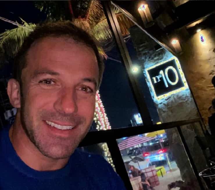 alex del piero nel suo ristorante